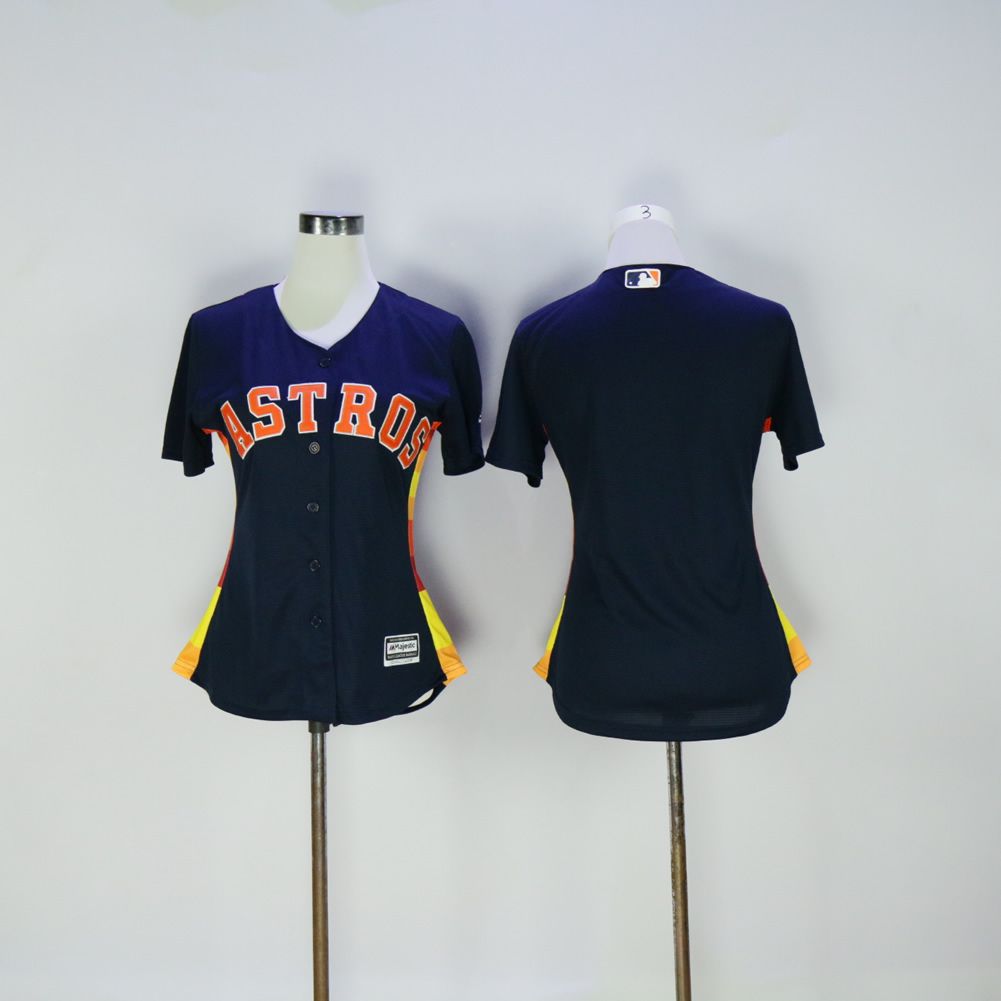 Women Houston Astros Blank Blue MLB Jerseys->women mlb jersey->Women Jersey